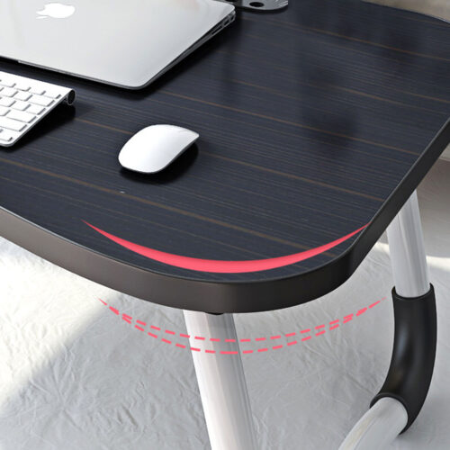Black Portable Bed Table Adjustable Folding Bed Sofa Study Table Laptop Mini Desk with Notebook Stand Holder - Image 8