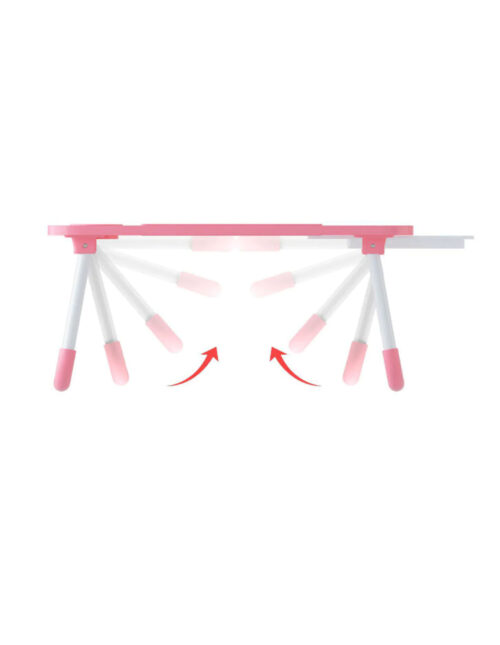 Pink Portable Bed Table Adjustable Folding Bed Sofa Study Table Laptop Mini Desk with Notebook Stand Holder - Image 5