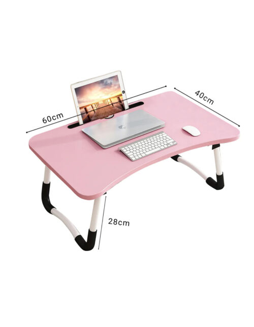 Pink Portable Bed Table Adjustable Folding Bed Sofa Study Table Laptop Mini Desk with Notebook Stand Holder - Image 6