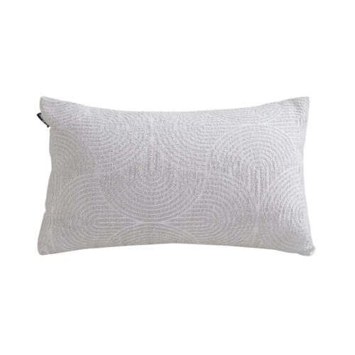 35cm Throw Pillow Off White Lumbar Embroidered Decorative Cover Stitch