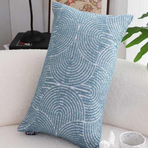 35cm Blue Throw Pillow Geometric Indoor Outdoor Corded - Image 6