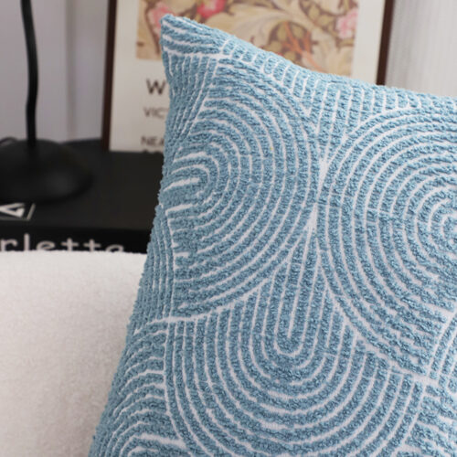 35cm Blue Throw Pillow Geometric Indoor Outdoor Corded - Image 7