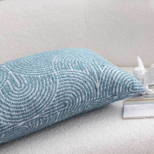 35cm Blue Throw Pillow Geometric Indoor Outdoor Corded - Image 8