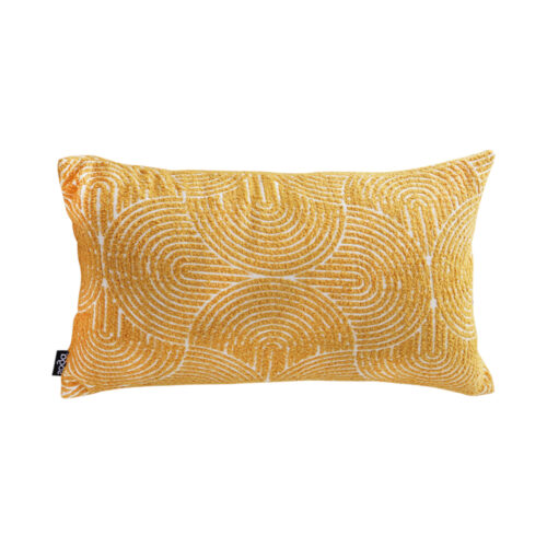 35cm Mustard Yellow Throw Pillow Geometric Indoor Outdoor Corded