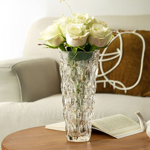 29cm Glass Clear Vase Crystal VASE Thick Modern Decor - Image 2
