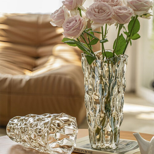 29cm Glass Clear Vase Crystal VASE Thick Modern Decor - Image 3