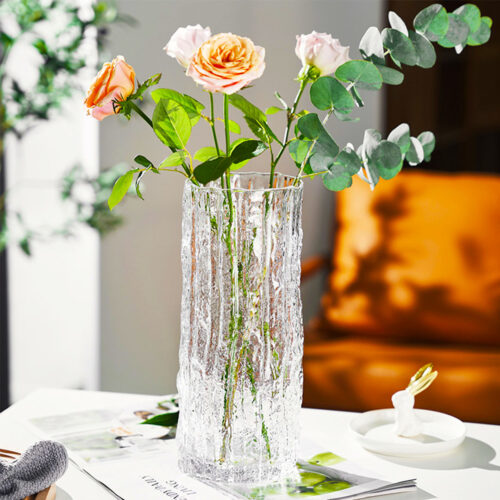 30.5cm Handcrafted Clear Glass Vase Classic - Image 2