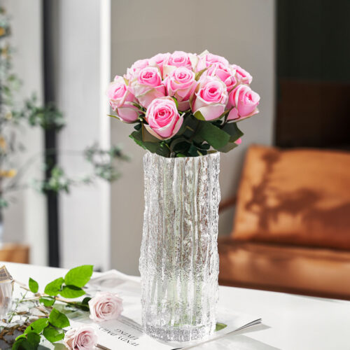 30.5cm Handcrafted Clear Glass Vase Classic - Image 3