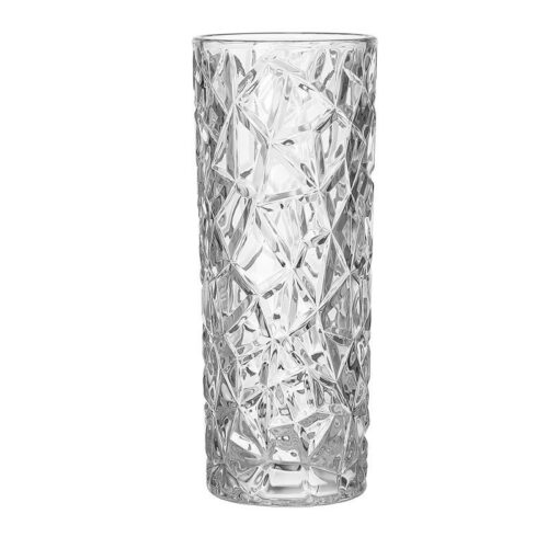 30cm Sleek Clear Glass Vase Elegant Wide Crystal for Modern Decor
