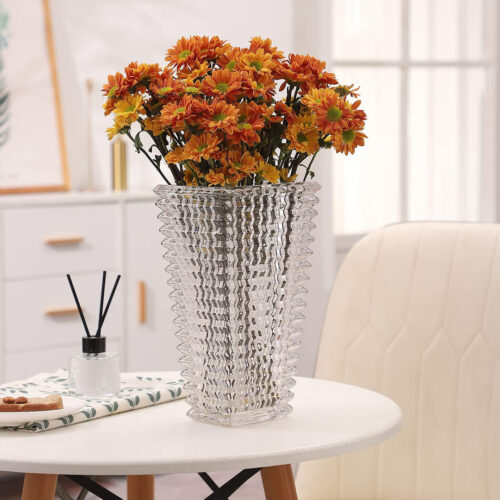 22.5cm Handcrafted Clear Glass Vase Classic - Image 3