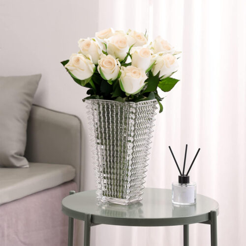 22.5cm Handcrafted Clear Glass Vase Classic - Image 5