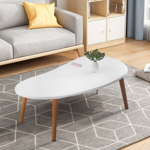 80x40cm White Living Room Nordic Coffee Table Simple Modern Home - Image 3