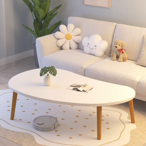 80x40cm White Living Room Nordic Coffee Table Simple Modern Home - Image 4