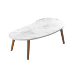 80x40cm White Stone Pattern Living Room Nordic Coffee Table Modern
