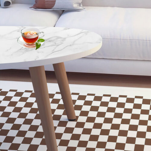 80x40cm White Stone Pattern Living Room Nordic Coffee Table Modern - Image 6