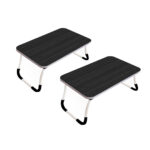 2x Black Portable Bed Table Adjustable Folding Bed Sofa Study Table Laptop Mini Desk Breakfast Tray Decor