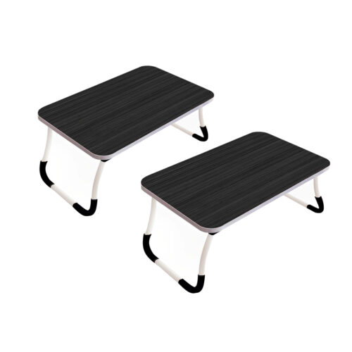 2x Black Portable Bed Table Adjustable Folding Bed Sofa Study Table Laptop Mini Desk Breakfast Tray Decor