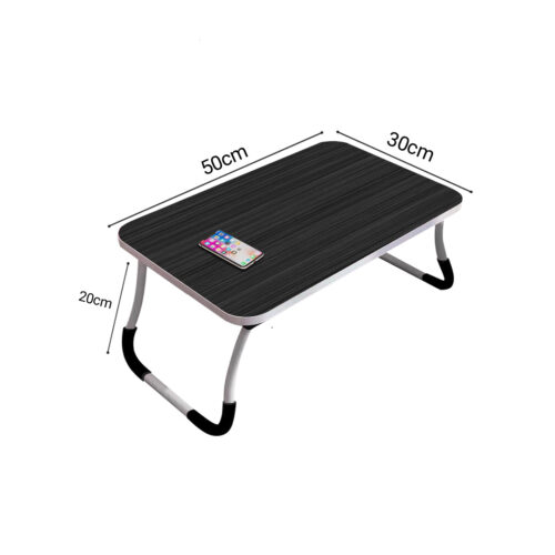2x Black Portable Bed Table Adjustable Folding Bed Sofa Study Table Laptop Mini Desk Breakfast Tray Decor - Image 4