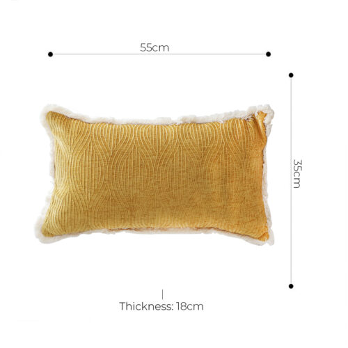 35cm Throw Pillow Turmeric Yellow Aesthetic Chenille Texture - Image 5
