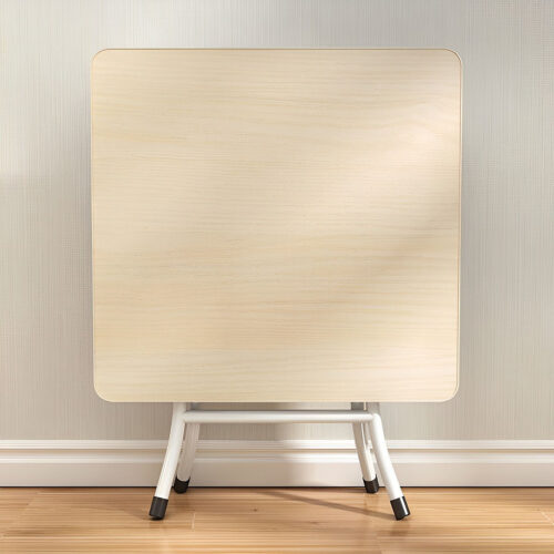 Wood-Colored Dining Table Portable Square Surface Space Saving Folding Desk Decor - Image 5