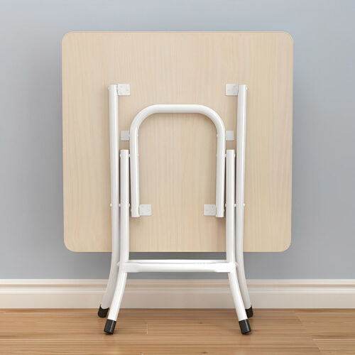 Wood-Colored Dining Table Portable Square Surface Space Saving Folding Desk Decor - Image 6