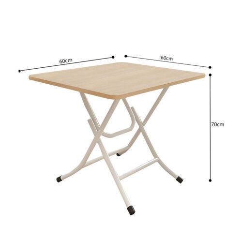 Wood-Colored Dining Table Portable Square Surface Space Saving Folding Desk Decor - Image 7