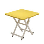 Yellow Minimalist Cat Ear Folding Table Indoor Outdoor Portable Stall Desk Decor
