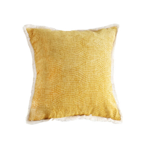 50cm Throw Pillow Turmeric Yellow Aesthetic Chenille Texture