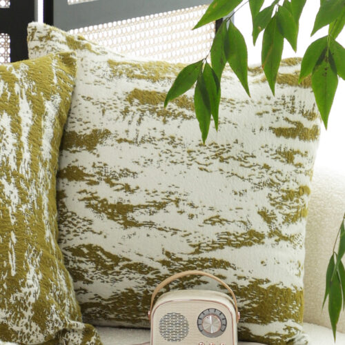 50cm Throw Pillow White Olive Green Deluxe Polyester Fiber Cotton - Image 4