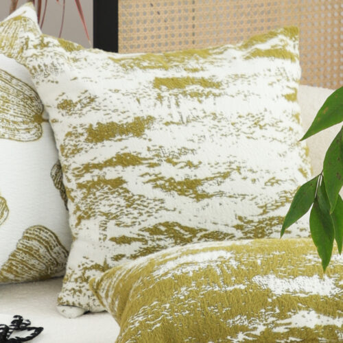 50cm Throw Pillow White Olive Green Deluxe Polyester Fiber Cotton - Image 7