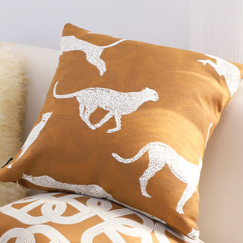 50cm Throw Pillow Brown White Cheetah Animal Print - Image 3