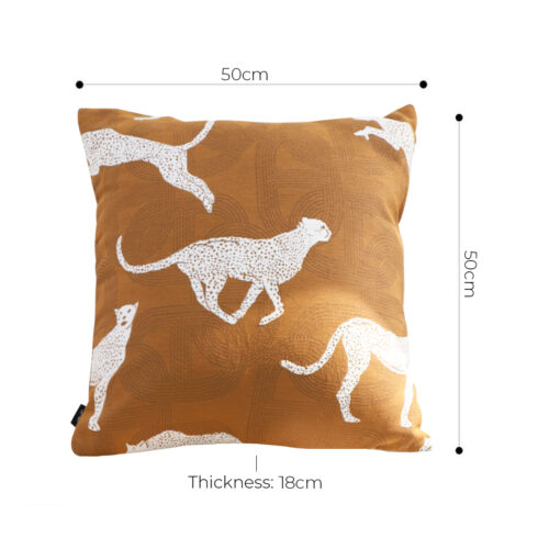 50cm Throw Pillow Brown White Cheetah Animal Print - Image 5
