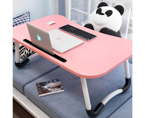 2x Pink Portable Bed Table Adjustable Folding Bed Sofa Study Table Laptop Mini Desk with Notebook Stand Holder - Image 4