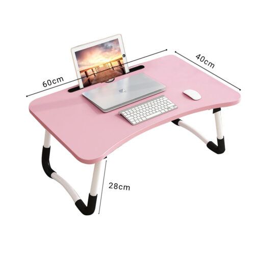 2x Pink Portable Bed Table Adjustable Folding Bed Sofa Study Table Laptop Mini Desk with Notebook Stand Holder - Image 6