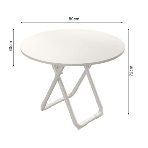 80cm White Modern Minimalist Table with Sleek Surface Functional - Image 6