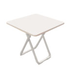 80cm White Square Table with White Legs Modern Minimalist