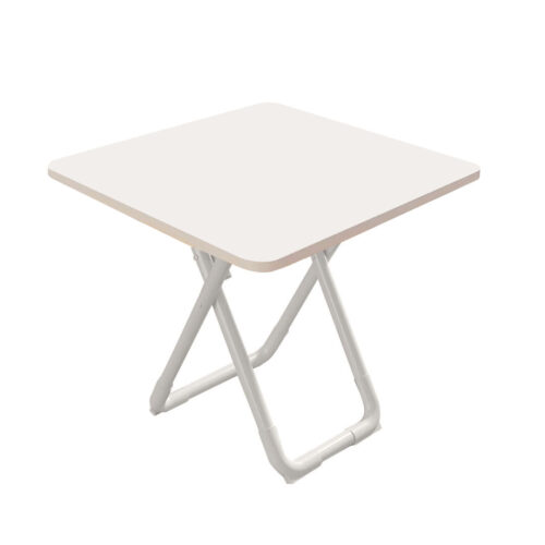 80cm White Square Table with White Legs Modern Minimalist