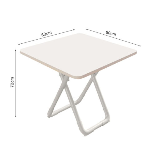 80cm White Square Table with White Legs Modern Minimalist - Image 5