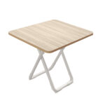 80cm Light Square Table with White Legs Modern