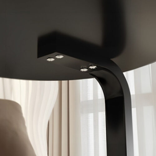 2x 50cm Black Marble Mini Side Table Movable Lightweight Black Frame - Image 8
