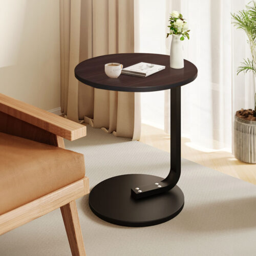 50cm Wood Board Mini Side Table Movable Lightweight Black Frame - Image 3