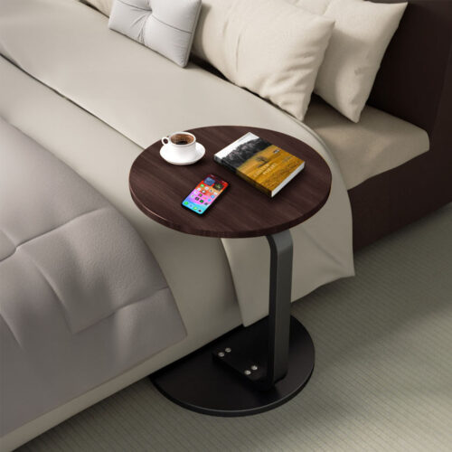 50cm Wood Board Mini Side Table Movable Lightweight Black Frame - Image 4