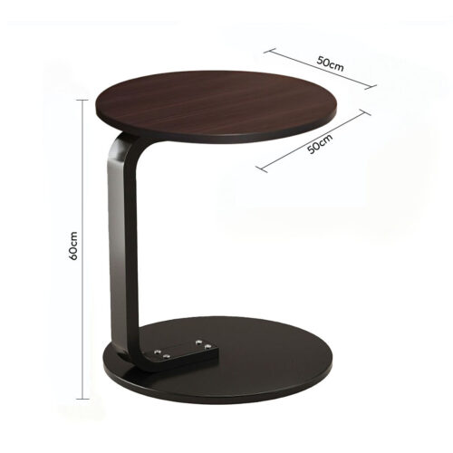 50cm Wood Board Mini Side Table Movable Lightweight Black Frame - Image 6