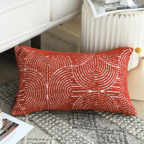 2x 35cm Throw Pillow Burgundy Cinnabar Perfect Burnt Indoor Outdoor Corded - Image 2