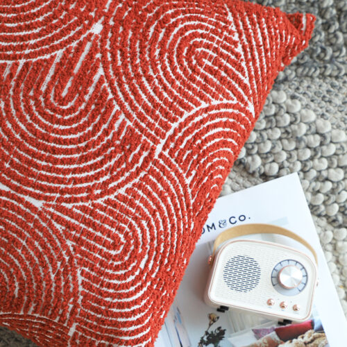 2x 35cm Throw Pillow Burgundy Cinnabar Perfect Burnt Indoor Outdoor Corded - Image 3