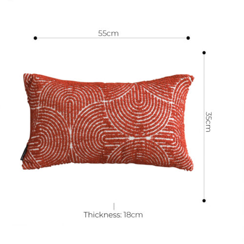 2x 35cm Throw Pillow Burgundy Cinnabar Perfect Burnt Indoor Outdoor Corded - Image 5