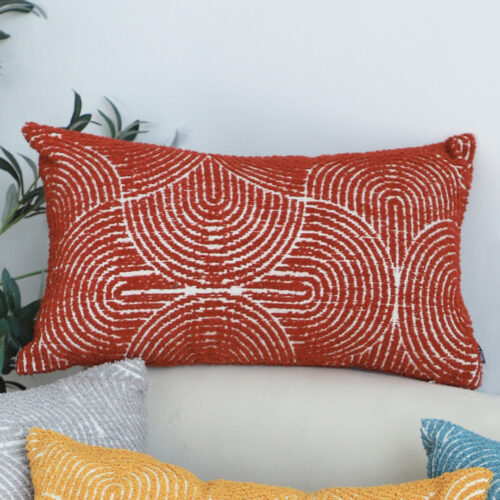 2x 35cm Throw Pillow Burgundy Cinnabar Perfect Burnt Indoor Outdoor Corded - Image 6