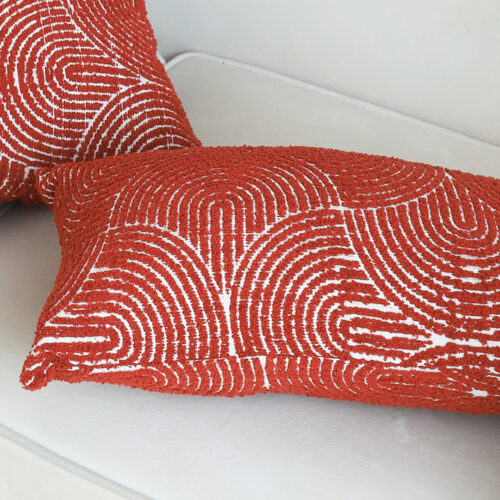 2x 35cm Throw Pillow Burgundy Cinnabar Perfect Burnt Indoor Outdoor Corded - Image 8