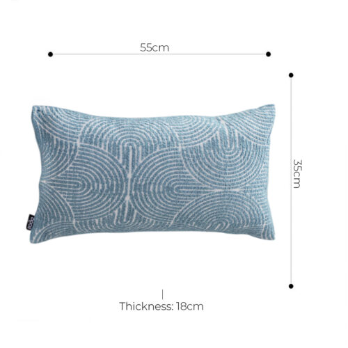 2x 35cm Blue Throw Pillow Geometric Indoor Outdoor Corded - Image 5