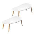 2x 80x40cm White Living Room Nordic Coffee Table Simple Modern Home